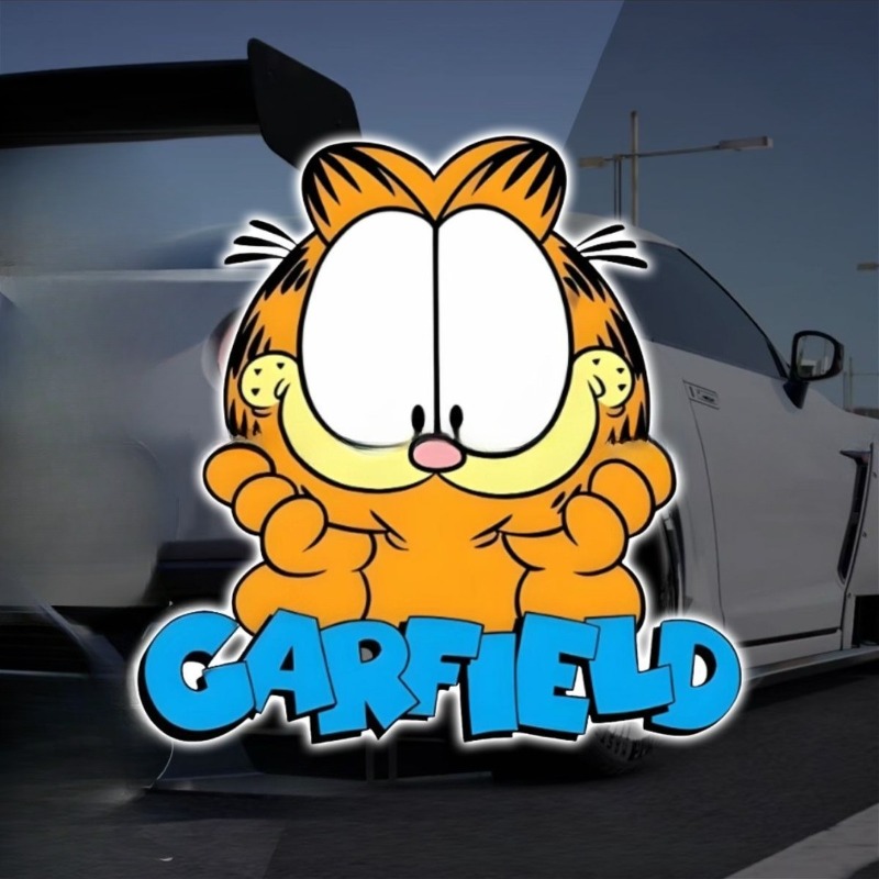 Car Accessories Toy - Kreatywne, urocze naklejki samochodowe z Garfieldem,