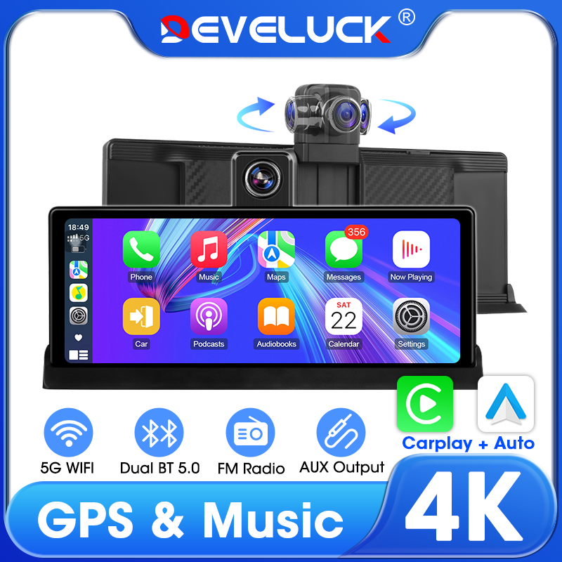 Car Dash Cam - 10,26'' Oryginalny Ekran CarPlay Bezprzewodowy z